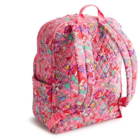 NWTVera Bradley Disney Cotton Essential Large Backpack Ariel's Pink Lagoon - Picture 3 of 4